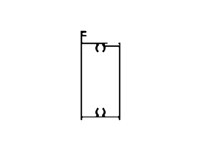 Zócalo puerta de rebatir de 44 mm
